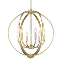 Six Light Chandelier from the Colson OG Collection in Olympic Gold Finish by Golden