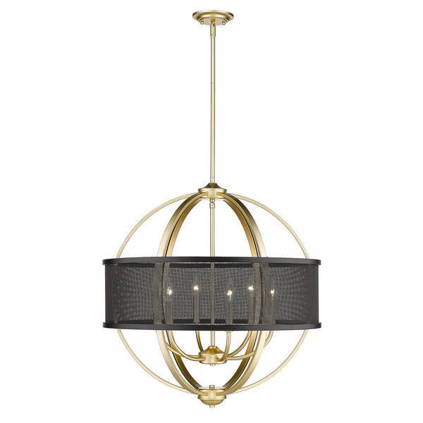 Six Light Chandelier from the Colson OG Collection in Olympic Gold Finish by Golden