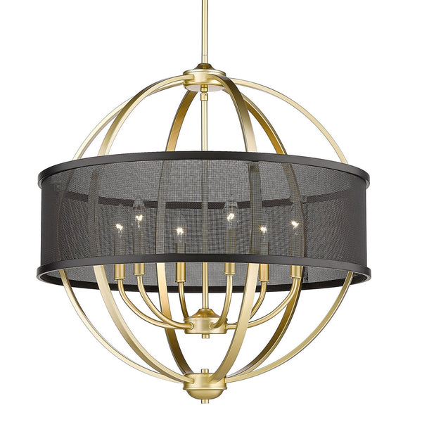 Six Light Chandelier from the Colson OG Collection in Olympic Gold Finish by Golden