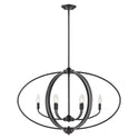 Six Light Linear Pendant from the Colson BLK Collection in Matte Black Finish by Golden