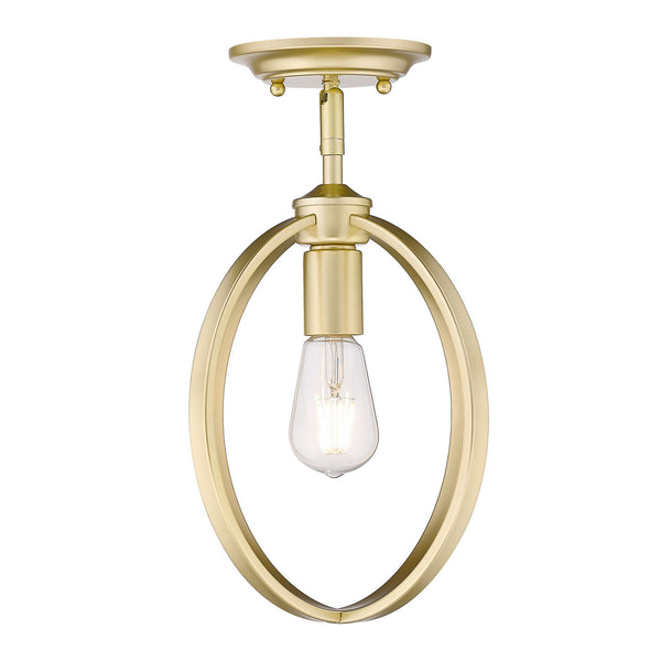 One Light Mini Pendant from the Colson OG Collection in Olympic Gold Finish by Golden