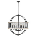 Nine Light Chandelier from the Roost Collection in Matte Black Finish by Golden