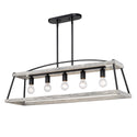 Golden - 3184-LP NB-GH - Five Light Linear Pendant - Teagan - Natural Black from Lighting & Bulbs Unlimited in Charlotte, NC
