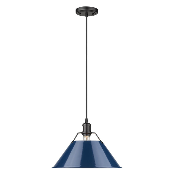 Golden - 3306-L BLK-NVY - One Light Pendant - Orwell BLK - Matte Black from Lighting & Bulbs Unlimited in Charlotte, NC