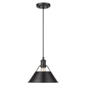 One Light Pendant from the Orwell BLK Collection in Matte Black Finish by Golden