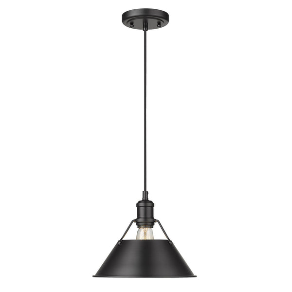 One Light Pendant from the Orwell BLK Collection in Matte Black Finish by Golden