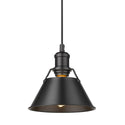 One Light Pendant from the Orwell BLK Collection in Matte Black Finish by Golden