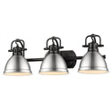 Golden - 3602-BA3 BLK-PW - Three Light Bath Vanity - Duncan BLK - Matte Black from Lighting & Bulbs Unlimited in Charlotte, NC