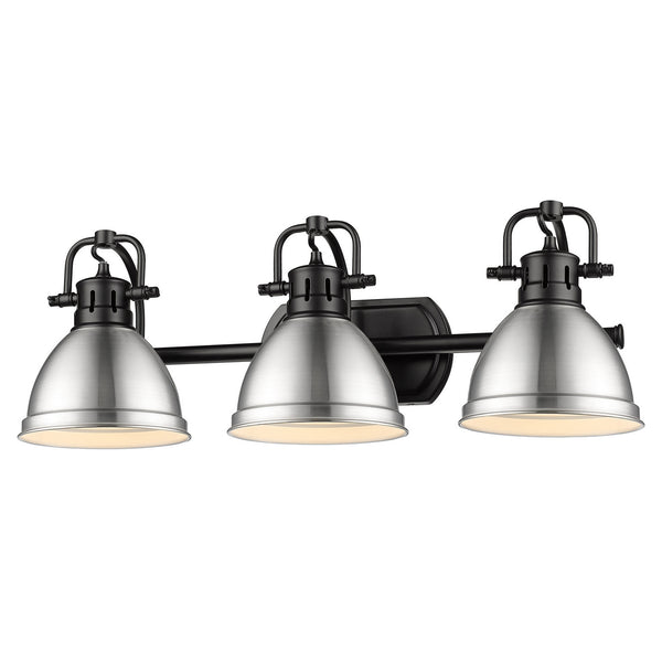 Golden - 3602-BA3 BLK-PW - Three Light Bath Vanity - Duncan BLK - Matte Black from Lighting & Bulbs Unlimited in Charlotte, NC
