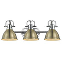 Three Light Bath Vanity from the Duncan CH Collection in Chrome Finish by Golden