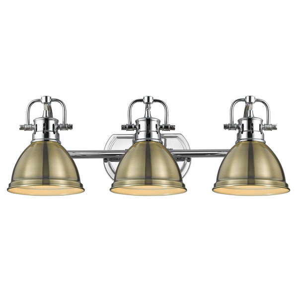 Three Light Bath Vanity from the Duncan CH Collection in Chrome Finish by Golden