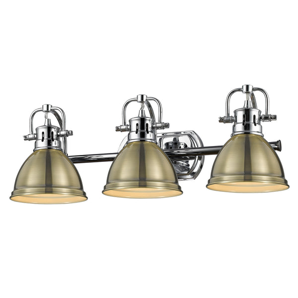 Golden - 3602-BA3 CH-AB - Three Light Bath Vanity - Duncan CH - Chrome from Lighting & Bulbs Unlimited in Charlotte, NC