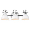 Golden - 3602-BA3 CH-WHT - Three Light Bath Vanity - Duncan CH - Chrome from Lighting & Bulbs Unlimited in Charlotte, NC