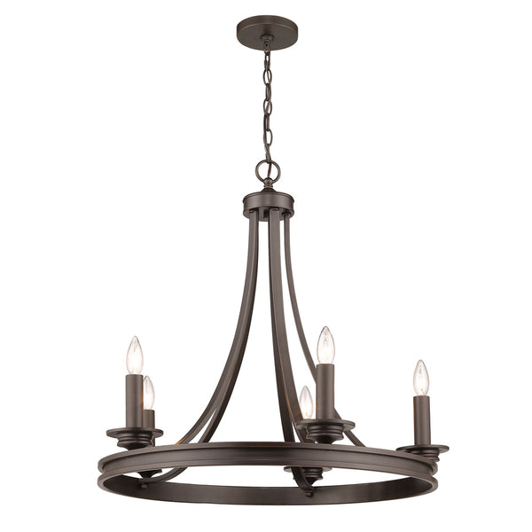 Five Light Chandelier from the Saldano Collection in Rubbed Bronze Finish by Golden