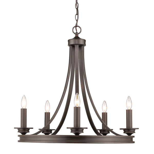 Golden - 3863-5 RBZ - Five Light Chandelier - Saldano - Rubbed Bronze from Lighting & Bulbs Unlimited in Charlotte, NC