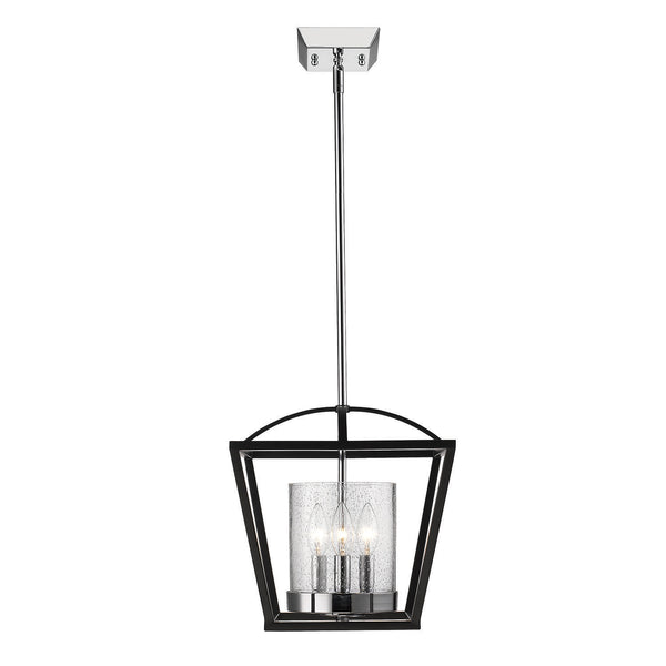 Three Light Mini Chandelier from the Mercer Collection in Matte Black Finish by Golden