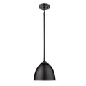 One Light Pendant from the Zoey BLK Collection in Matte Black Finish by Golden