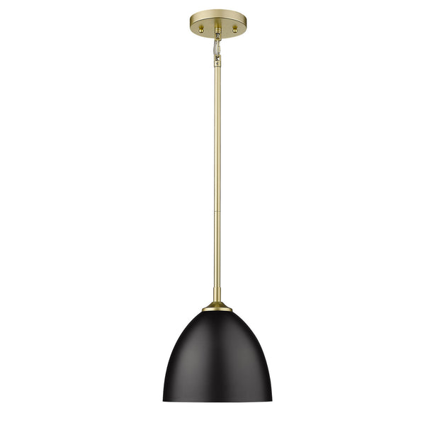 One Light Pendant from the Zoey OG Collection in Olympic Gold Finish by Golden