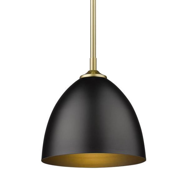 Golden - 6956-S OG-BLK - One Light Pendant - Zoey OG - Olympic Gold from Lighting & Bulbs Unlimited in Charlotte, NC