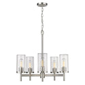 Five Light Chandelier from the Winslett PW Collection in Pewter Finish by Golden