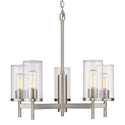 Five Light Chandelier from the Winslett PW Collection in Pewter Finish by Golden