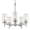 Five Light Chandelier from the Winslett PW Collection in Pewter Finish by Golden