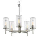 Golden - 7011-5 PW-CLR - Five Light Chandelier - Winslett PW - Pewter from Lighting & Bulbs Unlimited in Charlotte, NC