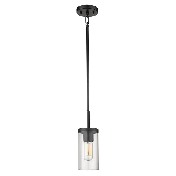 One Light Mini Pendant from the Winslett BLK Collection in Matte Black Finish by Golden