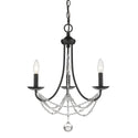 Three Light Mini Chandelier from the Mirabella Collection in Black Finish by Golden