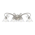 Golden - 8606-BA4 PW-CLR - Four Light Bath Vanity - Homestead - Pewter from Lighting & Bulbs Unlimited in Charlotte, NC