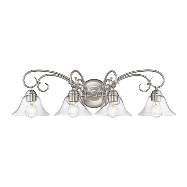 Golden - 8606-BA4 PW-CLR - Four Light Bath Vanity - Homestead - Pewter from Lighting & Bulbs Unlimited in Charlotte, NC