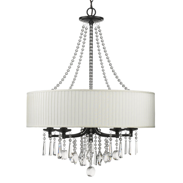 Five Light Chandelier from the Echelon BLK Collection in Matte Black Finish by Golden