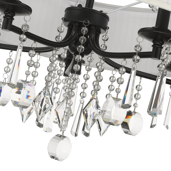 Five Light Chandelier from the Echelon BLK Collection in Matte Black Finish by Golden