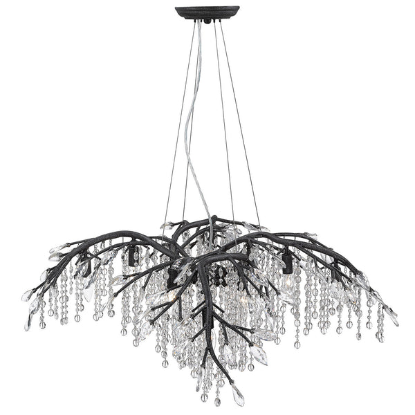 12 Light Chandelier from the Autumn Twilight BI Collection in Black Iron Finish by Golden