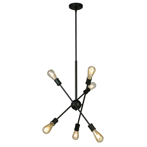 Eglo USA - 203946A - Six Light Pendant - Etris Row - Black from Lighting & Bulbs Unlimited in Charlotte, NC