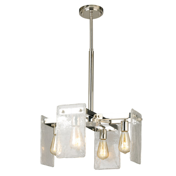 Eglo USA - 203997A - Four Light Chandelier - Wolter - Polished Nickel from Lighting & Bulbs Unlimited in Charlotte, NC