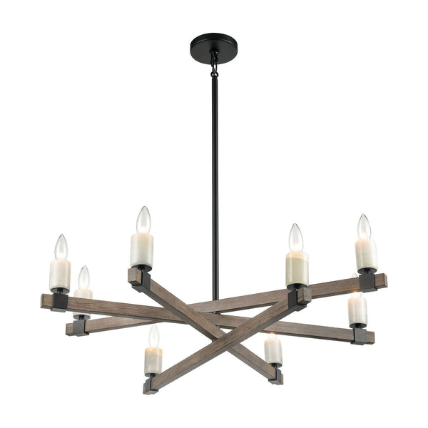 ELK Home - 15466/8 - Eight Light Chandelier - Stone Manor - Matte Black from Lighting & Bulbs Unlimited in Charlotte, NC