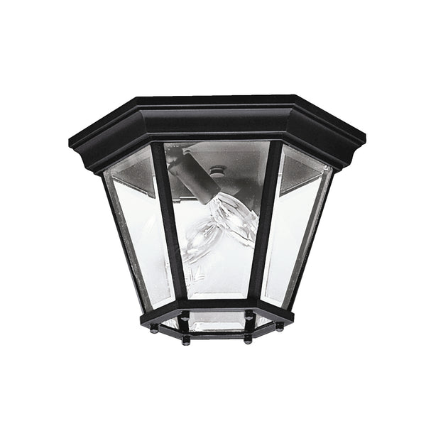 Kichler - 9850BK - Two Light Outdoor Ceiling Mount - Madison - Black from Lighting & Bulbs Unlimited in Charlotte, NC