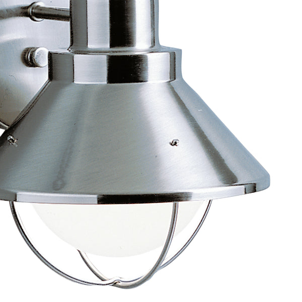 One Light Outdoor Wall Mount from the Seaside Collection in Brushed Nickel Finish by Kichler
