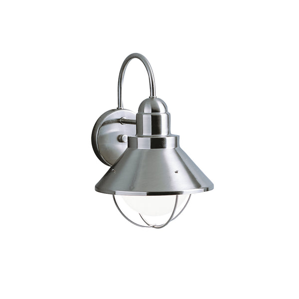 Kichler - 9023NI - One Light Outdoor Wall Mount - Seaside - Brushed Nickel from Lighting & Bulbs Unlimited in Charlotte, NC