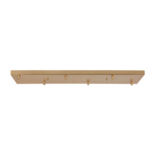 ELK Home - 6RC-SB - Six Hole Linear Pan for Pendants - Pendant Options - Satin Brass from Lighting & Bulbs Unlimited in Charlotte, NC