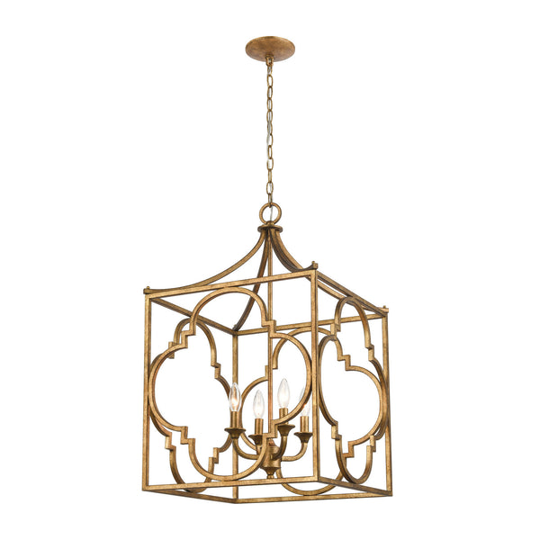 ELK Home - 75126/4 - Four Light Chandelier - Wembley - Antique Gold from Lighting & Bulbs Unlimited in Charlotte, NC