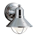 One Light Outdoor Wall Mount from the Seaside Collection in Brushed Nickel Finish by Kichler