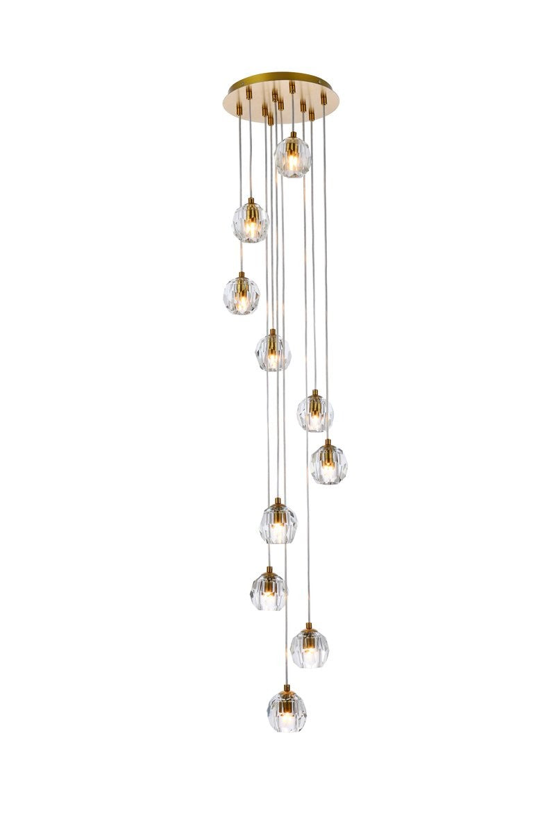 Elegant Lighting - 3505G11G - Ten Light Pendant - Eren - Gold from Lighting & Bulbs Unlimited in Charlotte, NC