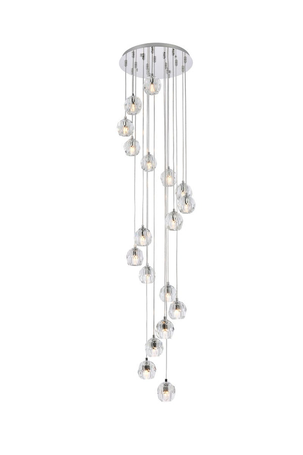 Elegant Lighting - 3505G15C - 18 Light Pendant - Eren - Chrome from Lighting & Bulbs Unlimited in Charlotte, NC