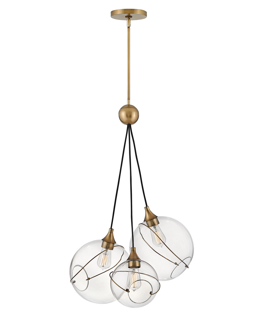 Hinkley - 30304HBR - 30304HBR - Three Light Pendant - Three Light Pendant - Skye - Skye - Heritage Brass - Heritage Brass