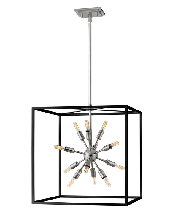 Hinkley - 46314BLK-PN - LED Chandelier - Aros - Black with Polished Nickel accents from Lighting & Bulbs Unlimited in Charlotte, NC