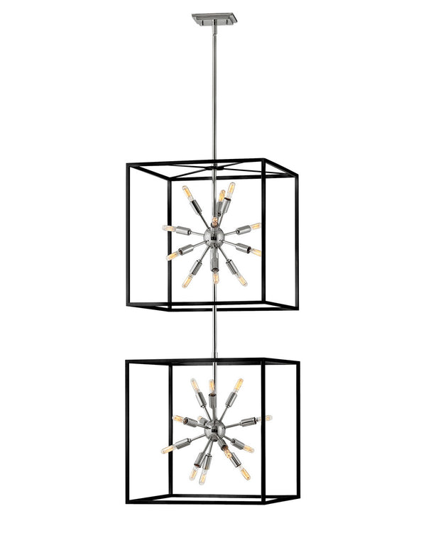 Hinkley - 46316BLK-PN - LED Chandelier - Aros - Black with Polished Nickel accents from Lighting & Bulbs Unlimited in Charlotte, NC