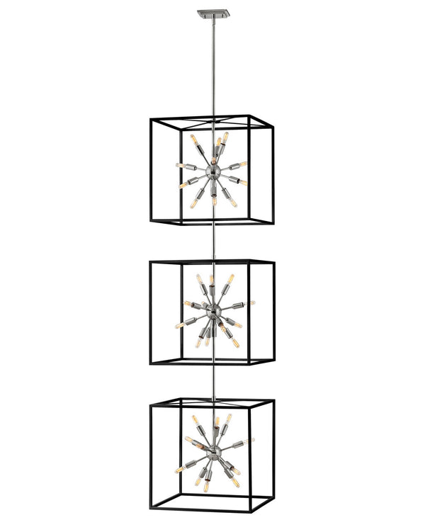 Hinkley - 46318BLK-PN - LED Chandelier - Aros - Black with Polished Nickel accents from Lighting & Bulbs Unlimited in Charlotte, NC