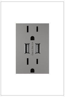 Legrand - ARTRUSB153M4 - Dual Usb Plus-Size Outlet Combo - Adorne - Magnesium from Lighting & Bulbs Unlimited in Charlotte, NC